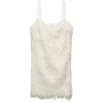 ZARA Платье-комбинация женское белое