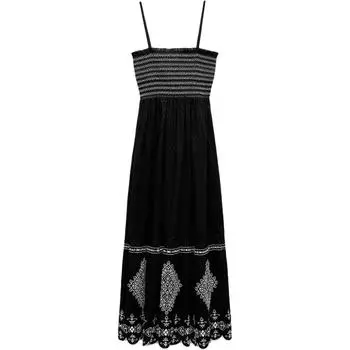 ZARA Платье-комбинация женское, черно-белое