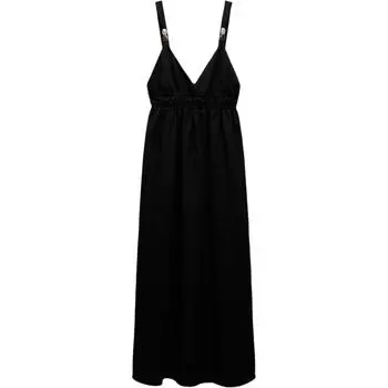 ZARA Платье-комбинация женское черное