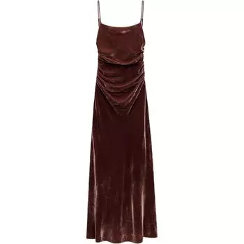 ZARA Платье-комбинация женское коричневые