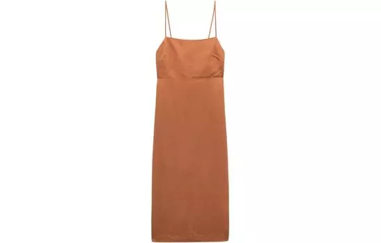ZARA Платье-комбинация женское оранжевые