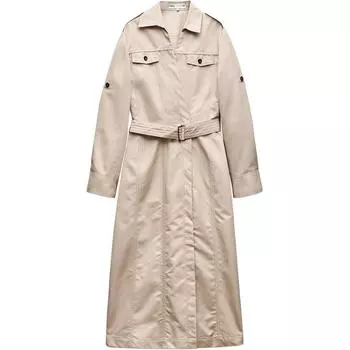 ZARA Платье с длинными рукавами серии ZW, желтое, женское