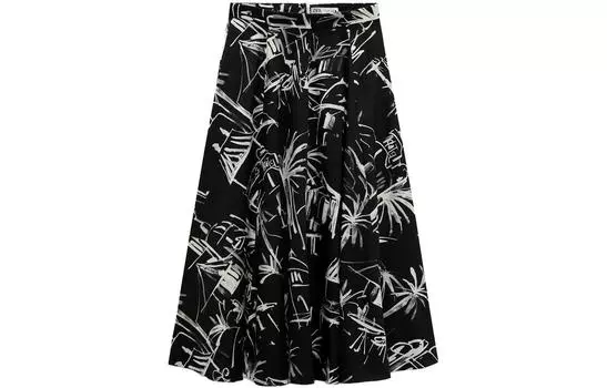 ZARA Повседневная длинная юбка женская черная