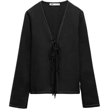 ZARA Рубашка женская серии ZW, угольный серый