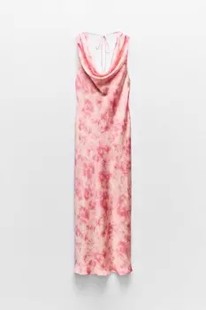 Zara Satin Tie-dye Print Dress, multicoloured