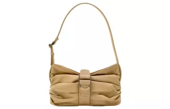 ZARA Сумка из полиэстера, сумка через плечо, обычная женская, коричневого цвета