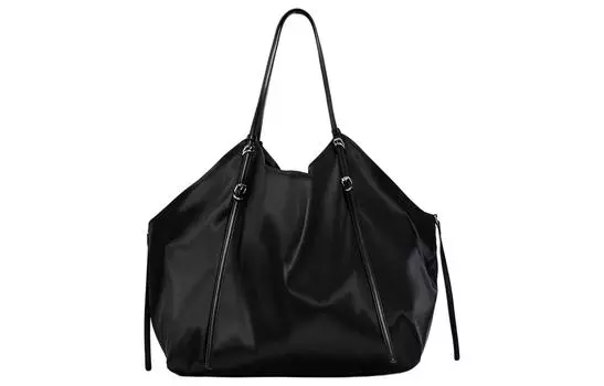 ZARA Сумка из полиэстера, сумка через плечо, большая женская, черная