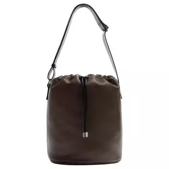 ZARA Сумка-ведро из овчины от NANUSHKA, портативная сумка через плечо, обычная мужская сумка через плечо, коричневый цвет