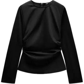 ZARA Женская черные рубашка Trf