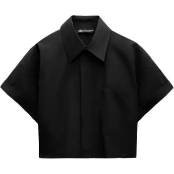 ZARA Женская черные рубашка Trf