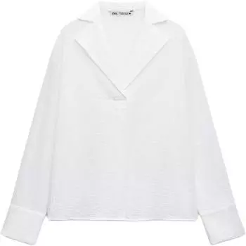 ZARA Женская рубашка серии ZW, матово-белая