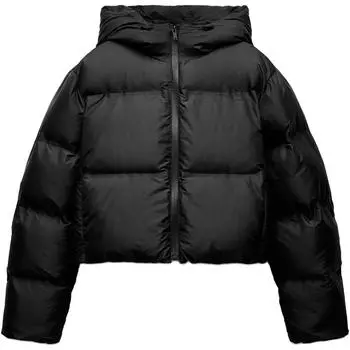 ZARA Женская стеганая куртка Trf, черная
