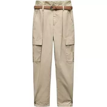 ZARA Женские брюки-карго светло-хаки