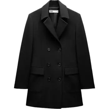 ZARA Женские пальто серии ZW, черные