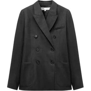 ZARA Женский деловой костюм серии ZW, угольный серый