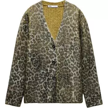 ZARA Женский джемпер с леопардовым принтом