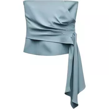 ZARA Женский топ без бретелек, серый