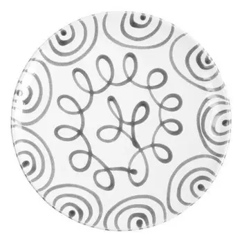 Зарядная пластина серого цвета с пламенем Чашка d: 32 см / высота: 2,2 см Gmundner Keramik, белый/серый