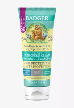 Защита от солнца SUNSCREEN CREAM SPF 30, BABY CLEAR ZINC Badger