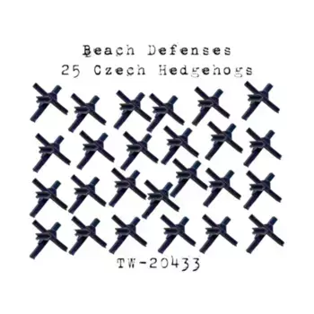 Защита пляжа 25 чешских ёжиков, WWII - Germany (28mm) (Trenchworx)