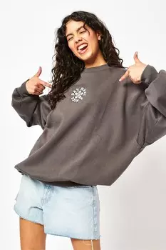 Защитите свой мир кислотная стирка свободная толстовка Skinnydip, серый