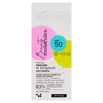 Защитная ультралегкая сыворотка в каплях spf50 Bielenda Beauty Molecules B5, 30 мл
