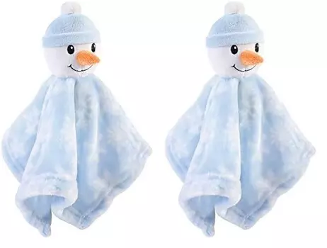 Защитное одеяло для лица Hudson Baby унисекс с изображением детенышей животных, снеговик, один размер (2 шт. в упаковке), Snowman