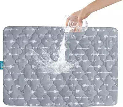 Защитные листы для матраса Pack and Play, водонепроницаемый чехол для наматрасника Pack and Play, совместим с Graco Pack n Play & Dream On Me и Pamo Babe, простыня для манежа/игровой площадки, серая стрела, 39 x 27 дюймов Biloban, Gray Arrow