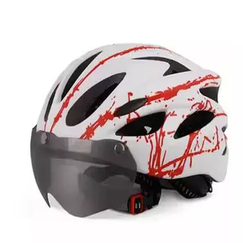 Защитный шлем Jiaolu, спортивный шлем для езды на горном велосипеде (красные и белые очки * 2)