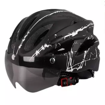 Защитный шлем Jiaolu, спортивный шлем для горного велосипеда и езды на велосипеде (черно-белые очки в стиле * 2)