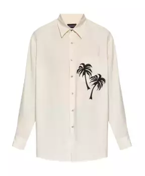 Заштопанная рубашка Emporio Armani, бежевый