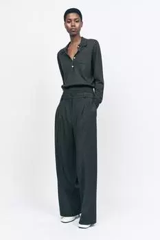 Заштопанные брюки ZARA, серый марл