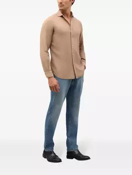 Застегнутая рубашка Boglioli, коричневый