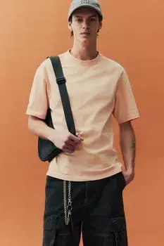 Застиранная футболка свободного покроя. H&M, розовый