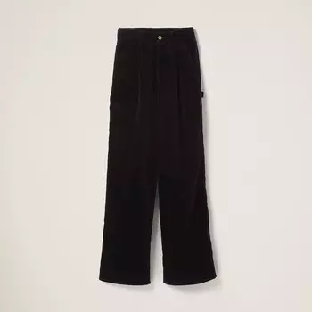 Застиранные бархатные брюки Miu Miu, черный