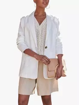 Застиранный льняной блейзер Pure Collection, слоновая кость