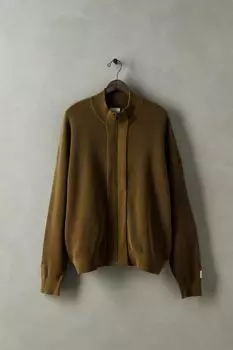 Застиранный вязаный жакет x sr_a ZARA, оливково-зеленый