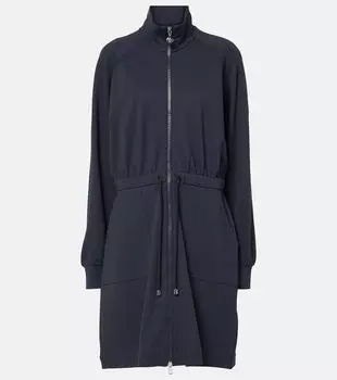 Застёгивающееся джерси мини-платье Moncler, 0 Navy