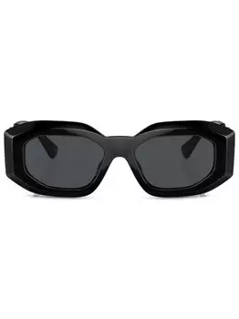 Затемненные солнцезащитные очки в геометричной оправе Versace Eyewear, черный