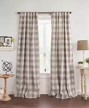Затемняющая штора Grainger Buffalo Check 52 x 84 дюйма Elrene, серый