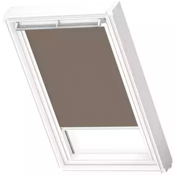 Затемняющие рулонные шторы VELUX «DKL P10 4574SWL», затемнение, затемнение, без сверления, на направляющих, белые направляющие и ручка, цвет Nougat + wei