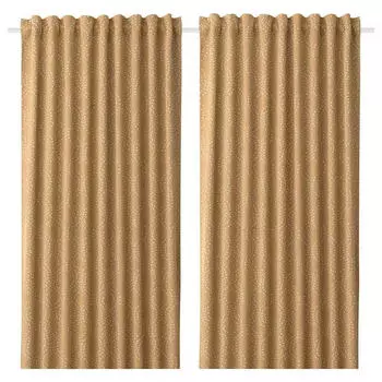 Затемняющие шторы для комнаты Ikea Praktrollika, 145х250 см, 2 штуки, бежевый