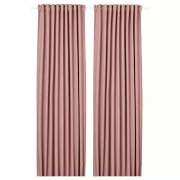 Затемняющие шторы Ikea Annakajsa 2 шт, розовый