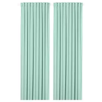 Затемняющие шторы Ikea Majgull 2 шт, 145x300 см, светло-зеленый