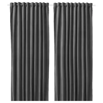 Затемняющие шторы Ikea Sanela 2 шт, темно-серый