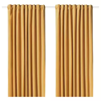 Затемняющие шторы Ikea Sanela 2 шт, золотисто-коричневый