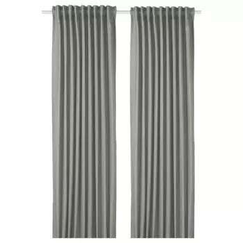 Затемняющие шторы Ikea Tibast 2 шт, темно-зеленый