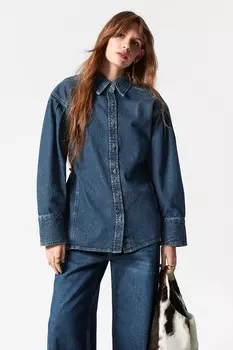 Зауженная джинсовая рубашка & Other Stories, синий