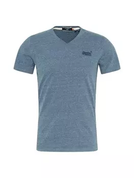 Зауженная футболка Superdry, темно-синий/пестрый синий