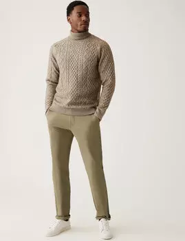Зауженные эластичные брюки чинос Marks & Spencer